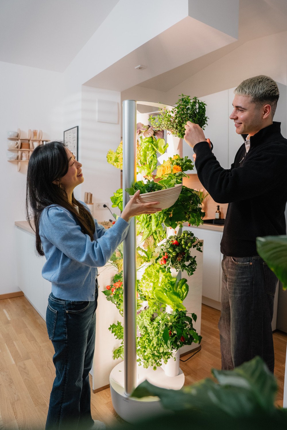 Pärchen beim Ernten Everleaf